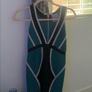 HERVE LEGER Eyvette Colorblock Bandage Dress